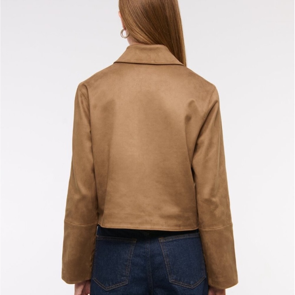 EUC Abercrombie & Fitch Vegan Suede Button-Through Jacket Size XS Brown - Picture 5 of 13